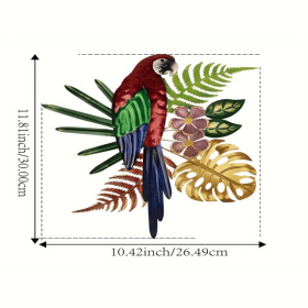 CIFbuy Vintage Colorful Parrot Wall Art with Floral Design Bohemian Tropical Bird Decor for Home Kitchen Office(TikTok, temu pick-up service)