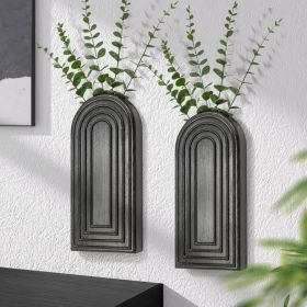 Pine Wood Wall Vases Set of 2 – Modern Wall Decor & Hanging Planters for Indoor Plants – Boho Home Decor Accent with Rustic Charm for Living Room