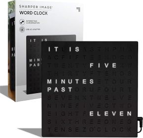 LED Word Clock – 7.75" Light-Up Digital Clock for Desk & Wall| Modern Time Display Accent Clock| Unique Home Office Décor| Living Room Kitchen Bedroom