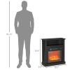 27" Freestanding Electric Fireplace with Mantel, 1400W Replaceable Fireplace Insert Heater with Timer, Black