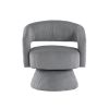 Modern Luxurious Swivel Accent Chair Dark Gray Soft Corduroy Upholstery Plush Seating Solid Wood Stylish Home Furniture 1pc