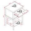 conifferism Tall Bed Side Tables Black,Large Wood Nightstand with 2 Drawers 28 inch Height for Living Room