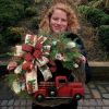 1pc, Christmas Wreath Red Truck Decoration, Large Door Front Wreath, Door Hanging, Christmas Decorations, Home Decoration Wreath