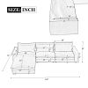 128" Sectional Sofa Cloud Sofa Chenille Upholstered Sofa Couch with Movable Ottoman, Comfortable Seat Cushions