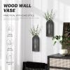 Pine Wood Wall Vases Set of 2 – Modern Wall Decor & Hanging Planters for Indoor Plants – Boho Home Decor Accent with Rustic Charm for Living Room