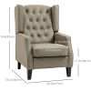 Faux Leather Armchair, Modern Accent Chair with Thick Padding for Living Room, Bedroom, Home Office, Khaki