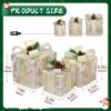 Set of 3 Nesting Christmas Lighted Gift Boxes - Indoor/Outdoor LED Present Decorations with Metal Frame