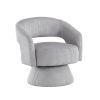 Modern Luxurious Swivel Accent Chair Gray Soft Corduroy Upholstery Plush Seating Solid Wood Stylish Home Furniture 1pc